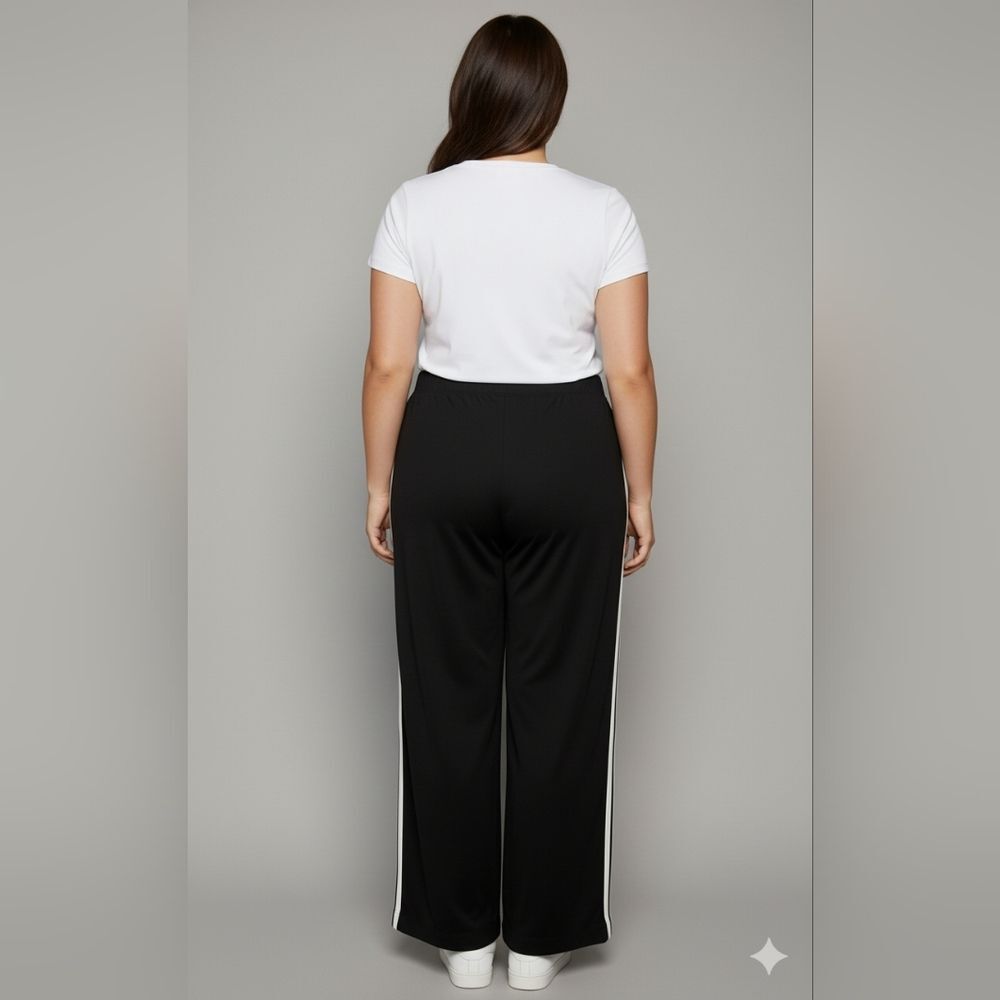 Tek Gear Women's Vintage Black Double Striped High Waist Track Pants Sz Large 🐈 - Picture 8 of 11